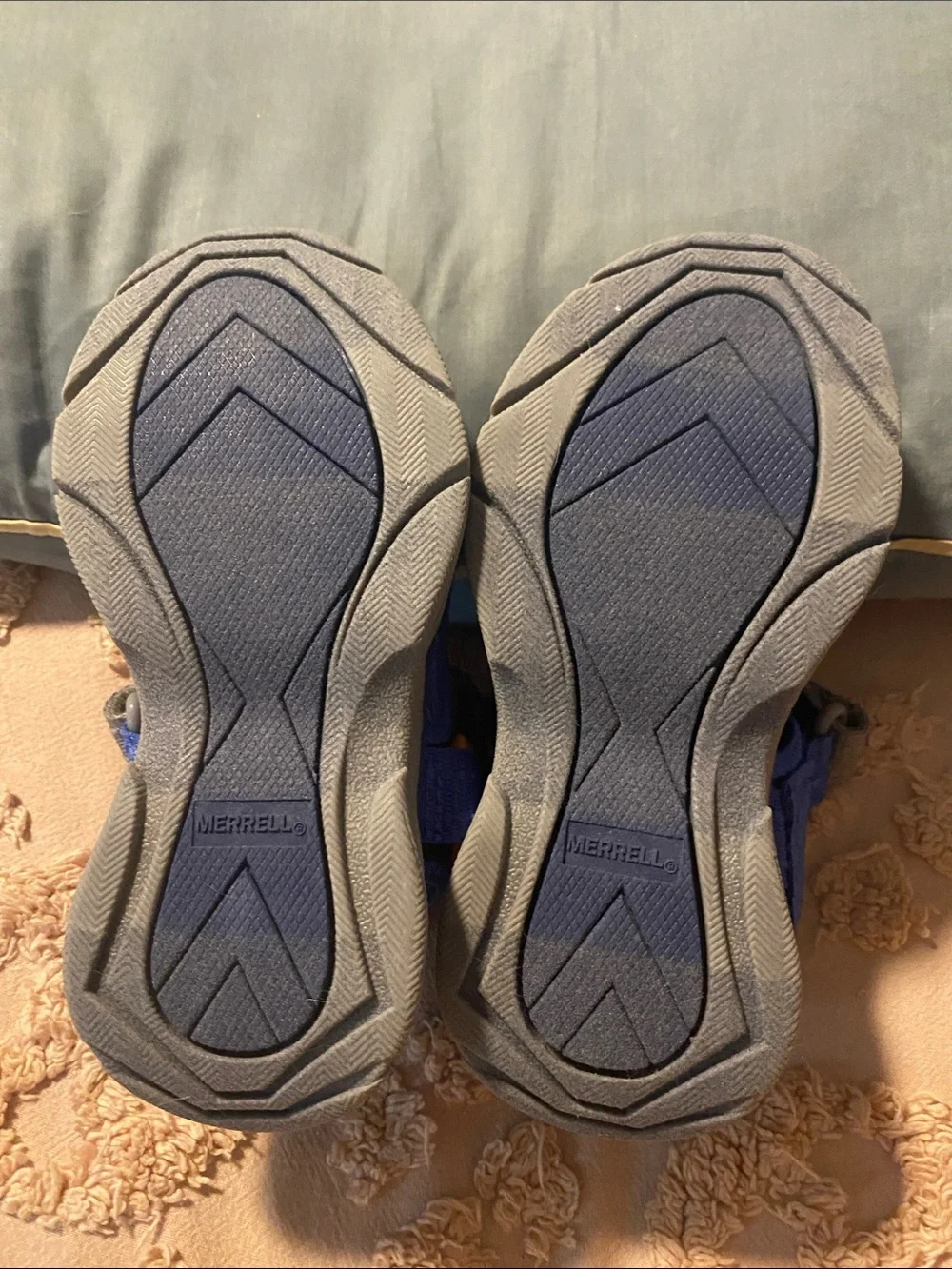 Merrell Kids Royal Blue and Gray Hook-and-Loop Sandals NWOT